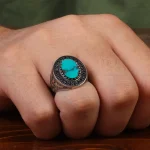 انگشتر فیروزه شجری مردانه کد 28764
