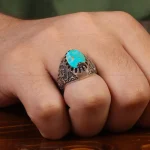 انگشتر فیروزه شجری مردانه کد 28767