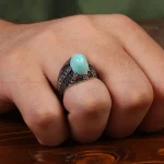 انگشتر فیروزه شجری مردانه کد 28769