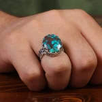 انگشتر فیروزه شجری مردانه کد 28774
