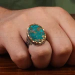 انگشتر فیروزه شجری مردانه کد 28776