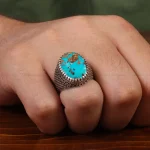 انگشتر فیروزه شجری مردانه کد 28777