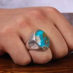 انگشتر فیروزه شجری مردانه کد 28780