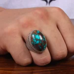انگشتر فیروزه شجری مردانه کد 28786