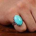 انگشتر فیروزه عجمی مردانه کد 28787
