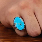 انگشتر فیروزه شجری مردانه کد 28790