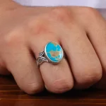 انگشتر فیروزه شجری مردانه کد 28791