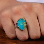 انگشتر فیروزه شجری مردانه کد 28795