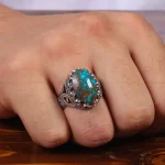 انگشتر فیروزه شجری مردانه کد 28804