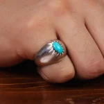 انگشتر فیروزه عجمی مردانه کد 28812