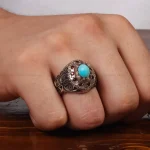 انگشتر فیروزه عجمی مردانه کد 28815