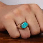 انگشتر فیروزه شجری مردانه کد 28816