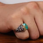 انگشتر فیروزه شجری مردانه کد 28817