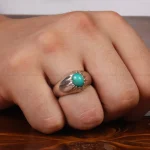 انگشتر فیروزه عجمی مردانه کد 28821