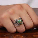 انگشتر فیروزه شجری مردانه کد 28825