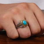 انگشتر فیروزه شجری مردانه کد 28829