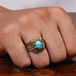 انگشتر فیروزه شجری مردانه کد 28834