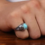 انگشتر فیروزه شجری مردانه کد 28837