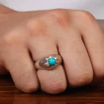 انگشتر فیروزه عجمی مردانه کد 28838