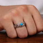 انگشتر فیروزه عجمی مردانه کد 28849