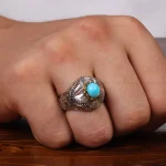 انگشتر فیروزه عجمی مردانه کد 28851