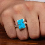 انگشتر فیروزه شجری مردانه کد 28857