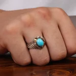 انگشتر فیروزه عجمی مردانه کد 28861