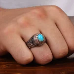 انگشتر فیروزه عجمی مردانه کد 28866