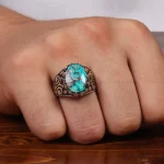 انگشتر فیروزه شجری مردانه کد 28868