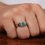انگشتر زمرد مردانه کد 28871