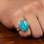 انگشتر فیروزه شجری مردانه کد 28875