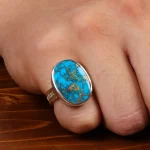 انگشتر فیروزه شجری مردانه کد 28876