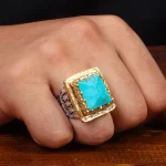 انگشتر فیروزه شجری مردانه کد 28926