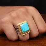 انگشتر فیروزه شجری مردانه کد 28927
