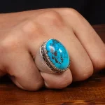 انگشتر فیروزه شجری مردانه کد 28928