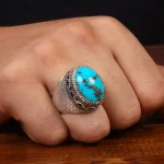 انگشتر فیروزه شجری مردانه کد 28931