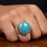 انگشتر فیروزه شجری مردانه کد 28932
