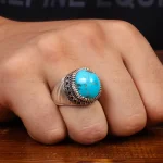 انگشتر فیروزه شجری مردانه کد 28944