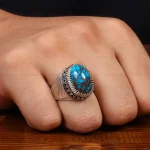انگشتر فیروزه شجری مردانه کد 28945