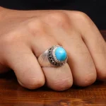 انگشتر فیروزه شجری مردانه کد 28951