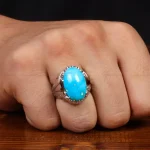 انگشتر فیروزه عجمی مردانه کد 29131