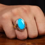 انگشتر فیروزه شجری مردانه کد 29134