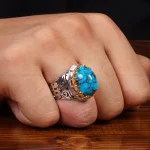 انگشتر فیروزه شجری مردانه کد 29137