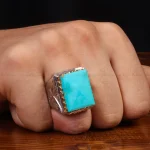 انگشتر فیروزه شجری مردانه کد 29144