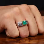 انگشتر زمرد مردانه کد 29148