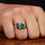 انگشتر زمرد مردانه کد 29150