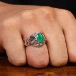 انگشتر زمرد مردانه کد 29151