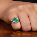 انگشتر زمرد مردانه کد 29155