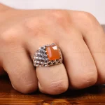 انگشتر عقیق مردانه کد 29260