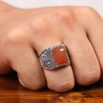 انگشتر عقیق مردانه کد 29262